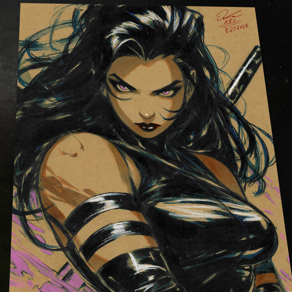 Psylocke Art Print Signed 8.5x11 | Art by Keyeske